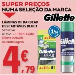 E.Leclerc lâminas de barbear descartáveis blue3 sensitive promoção