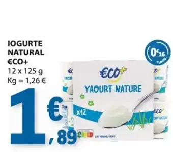 E.Leclerc Iogurte natural eco+ promoção