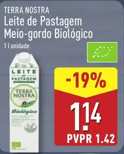 ALDI TERRA NOSTRA Leite de Pastagem Meio-gordo Biológico promoção