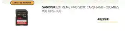 El Corte Inglés Sandisk - extreme pro sdxc card 64gb - 200mb/s v30 uhs-l u3 promoção