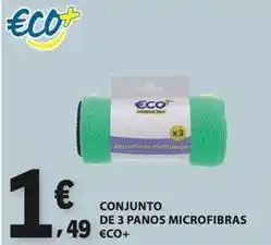 E.Leclerc Eco+ - conjunto de 3 panos microfibras promoção