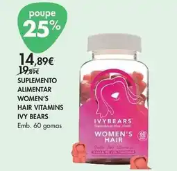 Pingo Doce Suplemento alimentar women's hair vitamins ivy bears promoção