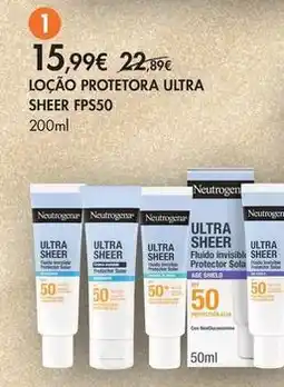 Pingo Doce Neutrogena - loção protetora ultra sheer fps50 promoção