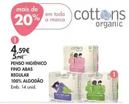 Pingo Doce A+ - penso higiénico fino abas regular 100% algodão promoção