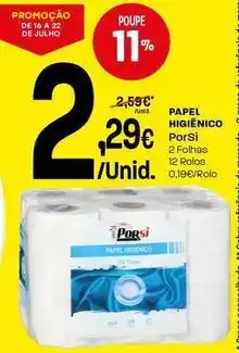 Intermarché Porsi - papel higiênico promoção