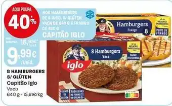Intermarché Capitão iglo - 8 hamburgers s/ gluten promoção