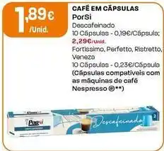Intermarché Porsi - café em cápsulas promoção