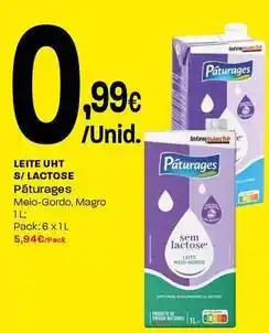 Intermarché Páturages - leite uht sem lactose promoção