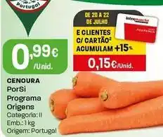 Intermarché Porsi - cenoura programa origens promoção