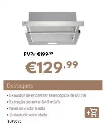 Exaustor de encastrar telescópico de 60 cm
