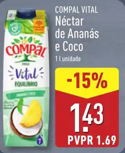 ALDI COMPAL VITAL Néctar de Ananás e Coco promoção