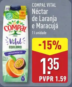 ALDI COMPAL VITAL Néctar de Laranja e Maracujá promoção