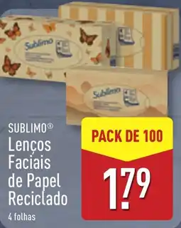 ALDI SUBLIMO Lenços Faciais de Papel Reciclado promoção