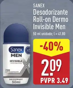 ALDI SANEX Desodorizante Roll-on Dermo Invisible Men promoção