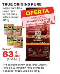 Kiwoko true origins pure ração para cão grain free promoção