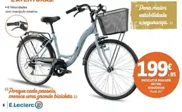 E.Leclerc bicicleta mulher retro woodsun promoção