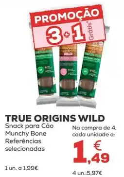 Kiwoko true origins wild snack para cão munchy bone promoção