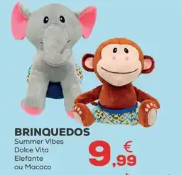 Kiwoko Brinquedos summer vibes dolce vita elefante ou macaco promoção