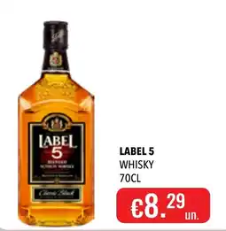 Central Cash label 5 whisky promoção