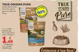 Kiwoko true origins pure snack para gato crunchy porco, peru ou salmão promoção