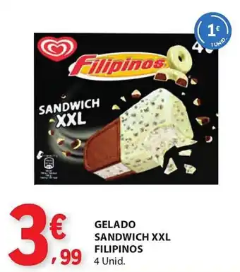 E.Leclerc gelado sandwich xxl filipinos promoção
