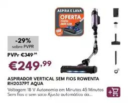 Radio Popular aspirador vertical sem fios rowenta rh2037pt aqua promoção