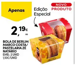 Continente Bola de berlim marco costa/pastelaria zé natário promoção