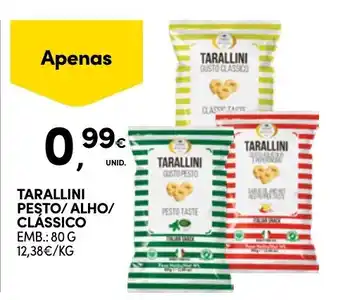 Continente Tarallini pesto/alho/clássico promoção