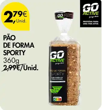 Pingo Doce Go active pão de forma sporty promoção