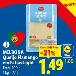 Lidl milbona queijo flamengo em fatias light promoção
