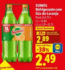 Lidl Sumol Refrigerante com Gás de Laranja promoção