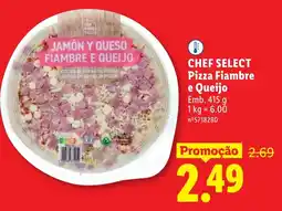 Lidl chef select pizza fiambre e queijo promoção