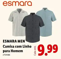 Lidl Esmara men camisa com linho para homem promoção
