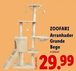 Lidl zoofari arranhador grande bege promoção
