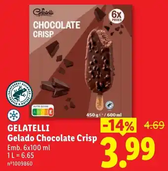 Lidl gelatelli gelado chocolate crisp promoção