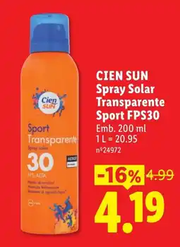 Lidl Cien sun spray solar transparente sport promoção