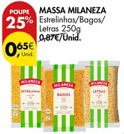 Pingo Doce massa milaneza estrelinhas/bagos/letras promoção