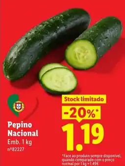 Lidl Pepino Nacional promoção