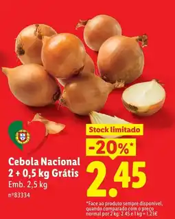 Lidl Cebola Nacional promoção