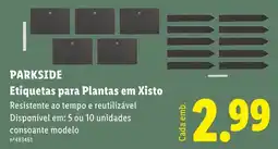 Lidl Parkside etiquetas para plantas em xisto promoção