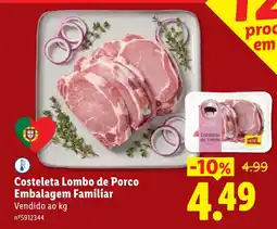 Lidl Costeleta lombo de porco promoção