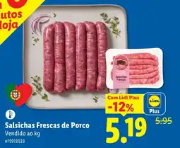 Lidl Salsichas Frescas de Porco promoção