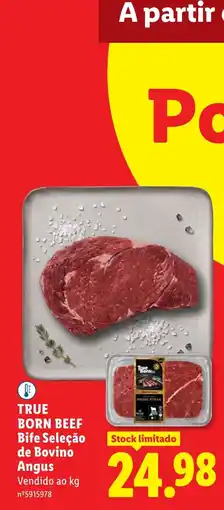 Lidl True Born Beef Bife Seleção de Bovino Angus promoção