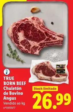 Lidl true born beef chuleton de bovino angus promoção