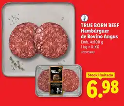 Lidl true born beef hambúrguer de bovino angus promoção