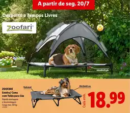 Lidl Zoofari esteira/cama com toldo para cão promoção