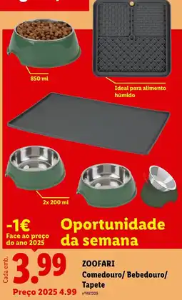 Lidl Zoofari Comedouro/ Bebedouro/ Tapete promoção