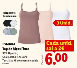 Lidl Esmara top de alças finas promoção