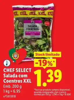 Lidl chef select salada com coentros xxl promoção