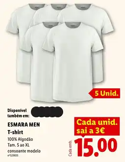 Lidl esmara men t-shirt promoção